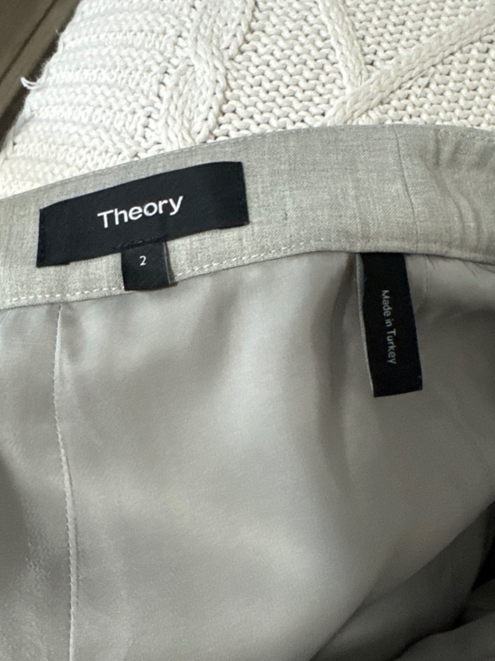 Theory Gray wool midi skirt - Picture 2 of 3